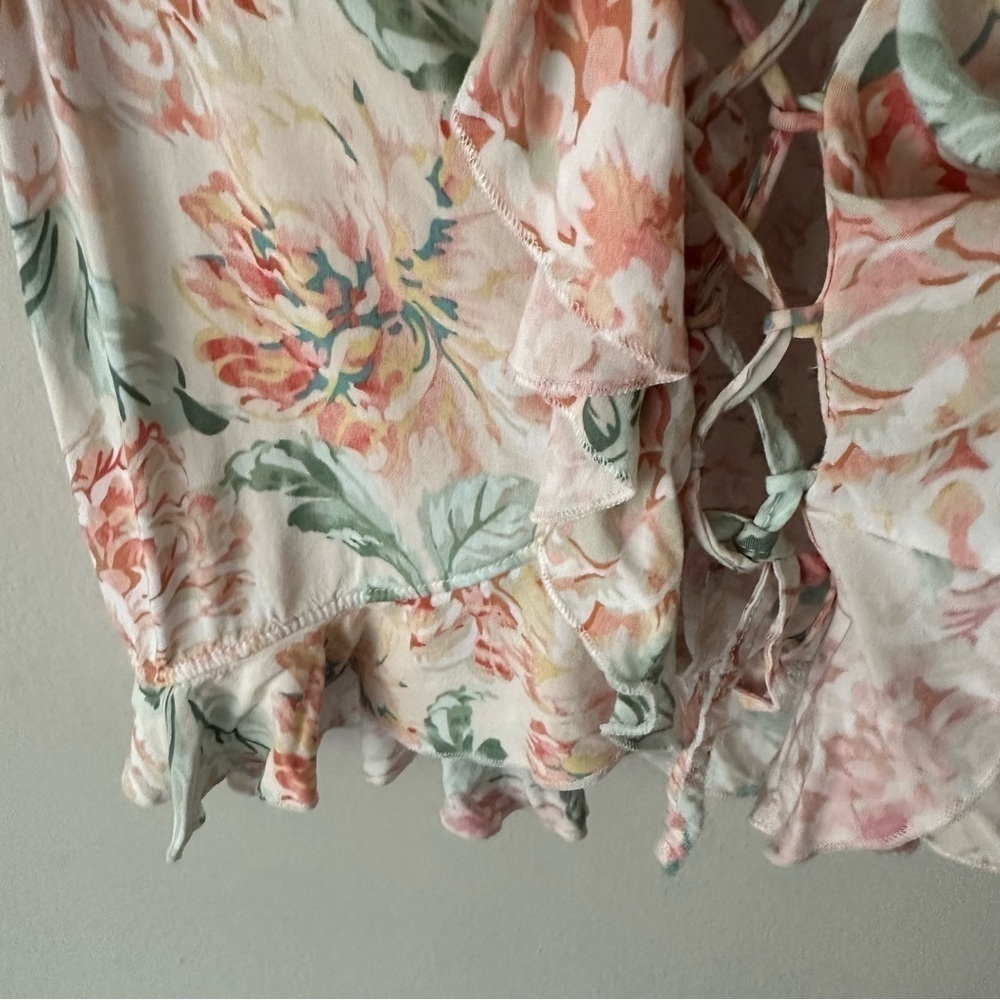 O’Neill Avila Top Ruffle Floral Front Tiel Size XS - Picture 9 of 12